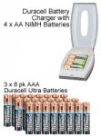 [Expired] Duracell "Charger + 4 AA NiMH Batteries" OR 24 AAA Alkalins for $9.99 + $5.99 Shipping