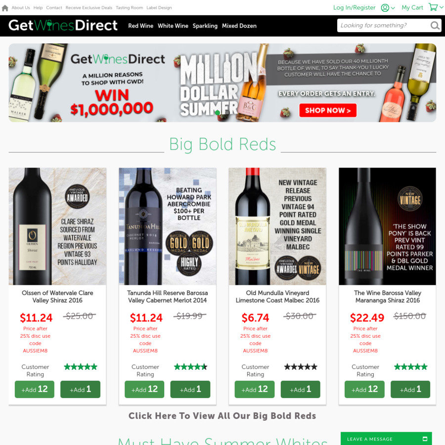 25 off Wines at Get Wines Direct [+AmEx Stack 50 Statement Credit