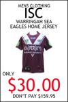 Men's ISC Manly Warringah Sea Eagles Home Jersey $30 (Save $129.95 off the RRP of $159.95) + $15 Shipping @ Jim Kidd Sports