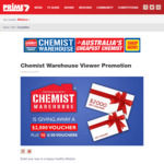 Win a $2,000 or 1 of 10 $100 Chemist Warehouse Gift Vouchers from Seven Affiliate Sales [ACT/NSW/QLD/VIC/WA]