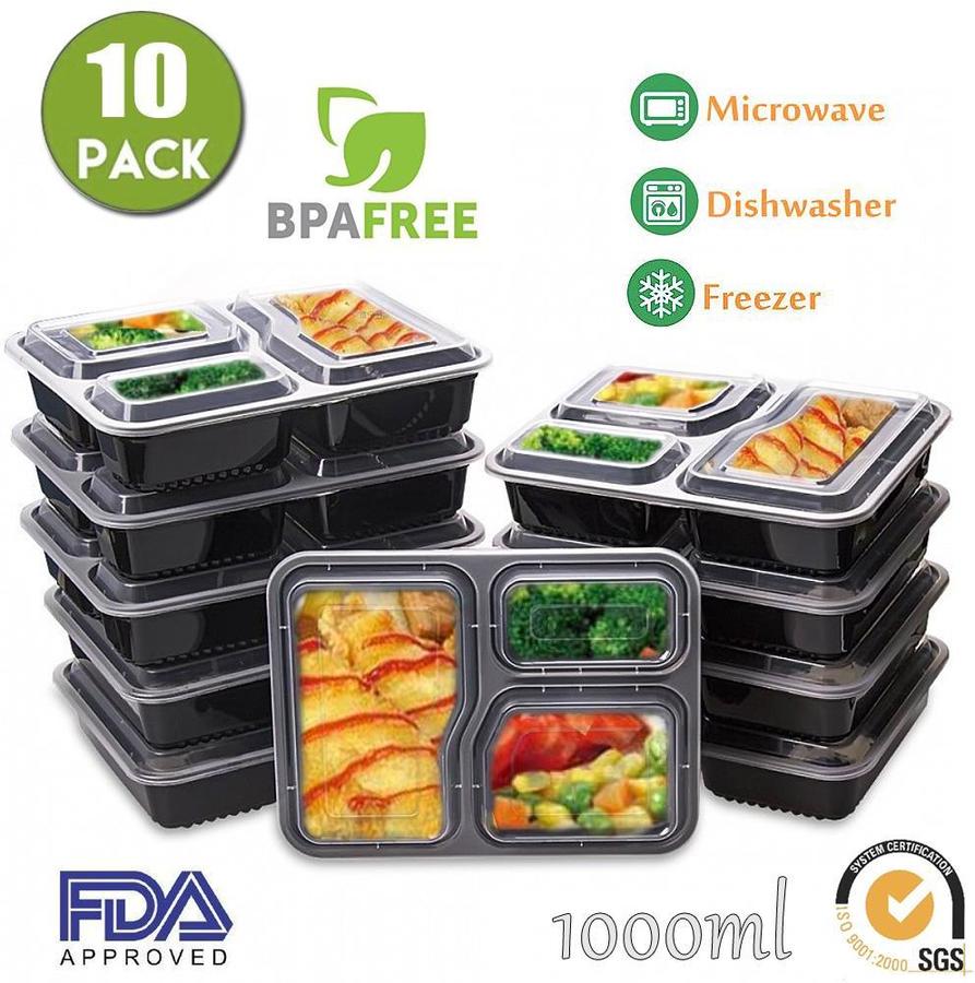 50x 3 Compartment Meal Prep Containers $80.10 Delivered + More ...