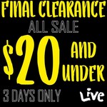 [WA] All Sale Stock under $20 @ Live Clothing (Joondalup and Carousel Store Only)