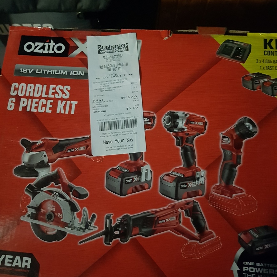 Ozito Power X Change 18V Lithium Cordless 6 Piece Kit 199