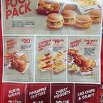 Red Rooster Meal Coupons (Valid until 20 October) eg Hot Footy Pack 2x2 Burgers, Chips, 6 Nuggets, Gravy, & Garlic Bread $27.99