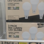 [QLD] Click 800 Lumen LED Light Bulbs, Pack of 3 $3.01 @ Bunnings Arundel