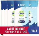 Dettol Antibacterial Disinfectant Surface Cleaning Wipes Fresh 720 (6 x 120s) $46.70 Shipped or $36.70 via Code @ Amazon AU