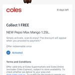 Free Pepsi Max Mango 1.25L @ Coles (flybuys Members)