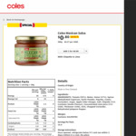 Coles Mexican Salsa 300g $0.80 (Was $1.50) @ Coles