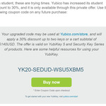 YubiKey 30% Student Discount (e.g. YubiKey 5 NFC US$31.50 / A$42)