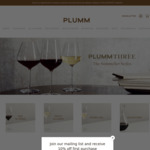 20% off Sitewide+ $9 Delivery ($0 with $50 Order) @ Plumm Glassware