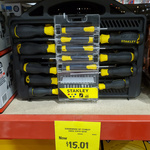 [Price Varies between Stores] Stanley Screwdriver Set 34pce $15.01 (Was $29.98) @ Bunnings