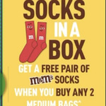 Buy 2 M&M's, Malteasers or Pods Medium Bags, Get Free Pair of Socks in a Box @ Selected Woolworths Stores