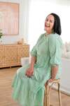 40% off Ivy Midi Dress Plus Size in Mint Green Gingham $95 Delivered (Was $159) @ LeukBook