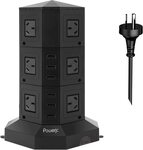[Waitlist] Tower Power Strip 12 AC Outlets, 6 USB Ports, 2m Cord $31.92 + Delivery ($0 Prime/ $39 Spend) @ Powerjc via Amazon AU