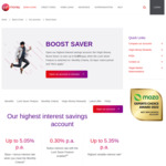 Boost Saver 5.05% p.a. on Deposits up to $250,000 (5.35% p.a. with Lock Saver), Preceding Month Criteria Apply @ Virgin Money