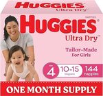 Huggies Ultra Dry Nappies One Month Supply: Sizes 3 and 4, $62 ($52.70 S&S) Each Delivered @ Amazon AU
