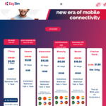 30-Day Prepaid SIM/eSIM Mobile Plans: 6GB for $9, 35GB for $25, 65GB for $40 | 20% off Selected Starter Packs @ EzySim