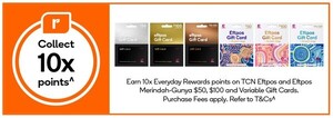 10x Everyday Rewards Points on TCN eftpos Gift Cards (Purchase Fee Applies) @ Woolworths (In-Store Only)