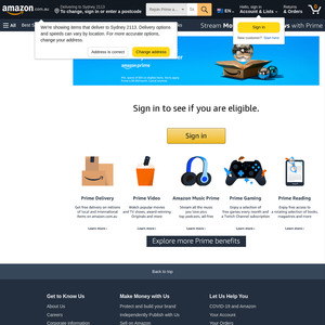 Rejoin Prime & Get $20 off Your Next $59 Eligible Order @ Amazon AU