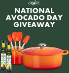 Win a Le Creuset Cast Iron Oval Casserole ⁠+ Utensil Set + 2x Grove Extra Virgin Avocado Oil Bottles⁠ from Grove Avocados