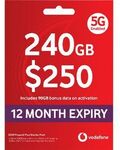 Vodafone 240GB 1-Year Prepaid Starter Pack $147 (Was $250) + Delivery ($0 to Metro/ in-Store/ C&C/ OnePass) @ Officeworks