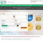 10% off Travel Insurance @ Tick Travel Insurance