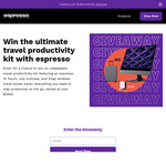 Win an Espresso Display 15 & Stand + July Carry on Suitcase + SnapWireless PowerPack Universal from Espresso Displays