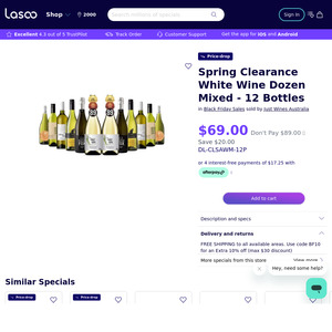 White Wine Dozen Mixed - 12 Bottles $62.10 Delivered @ Just Wines via Lasoo