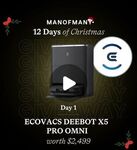 Win 1 of 12 Various Prizes (Ecovacs DEEBOT X5 Pro Omni Robot Vacuum and More) from Man of Many