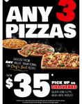 Domino's 3 Pizza Delivered $35 (Value, Traditional, or Chef Best)