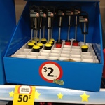 Screwdrivers, Adhesive Hooks 2/3 Packs, Staplers & Others: $0.50 in Coles (Was $2)