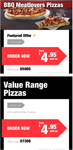 Domino's - BBQ Meatlovers $4.95; Value Range $5.95 + New Offers App