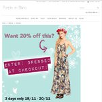 20% off All Dresses @ Purple in Blanc (Last Day)