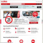 Coles $10 off $100 Spend with Click & Collect ($25 with CashRewards for New Customers)