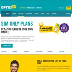 Optus $60 My Plan Plus Sim Only - Unlimited Calls/Texts + 8GB Data No Contract & 1 Month Free
