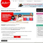 AirAsia MasterCard® Wednesday Special - 20% off Base Fares for International Travels