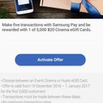 Make Five Transactions with Samsung Pay to Receive a $20 Cinema eGift Card