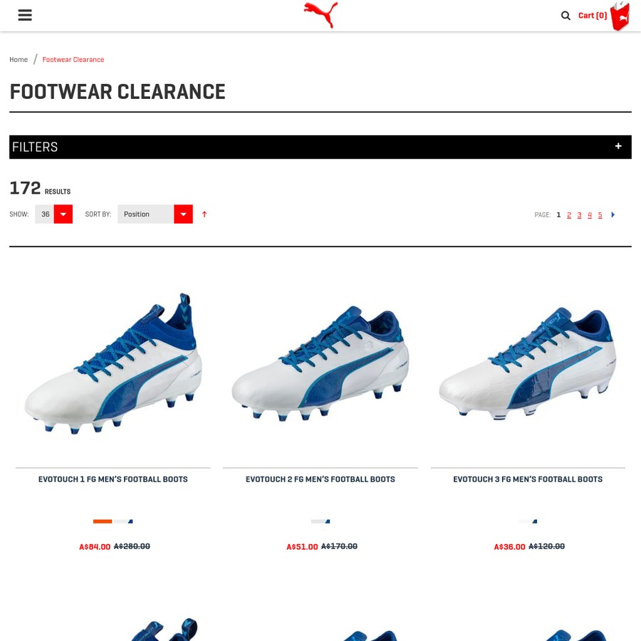 puma football boot size guide