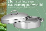 Large 18/10 Stainless Steel Oval Roaster Normally $74.95 Today They Are $15.00 + $9.95 Shipping