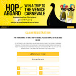 Win a Trip for 2 to Venice Worth $12,000 [Purchase Any 3x 750ml [Yellow Tail] Wine Products from Bottlemart or Sip 'n' Save]