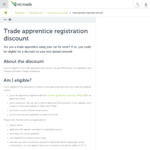 50% Discount off 12 Month Vehicle Registration for Victorian Trade Apprentices (Save up to $400)