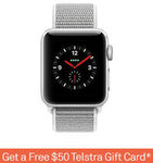 [eBay Plus] Apple Watch Series 3 GPS + Cellular, 42mm Silver $494.10 Delivered (+Bonus $50 Telstra Gift Card) @ Telstra eBay