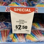 ½ Price Zooper Dooper 24 Pack $2.50 @ FoodWorks