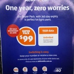 365 Day Super Pack $99 (Unlimited Calls, SMS, 15GB Total Data) in Store @ ALDImobile