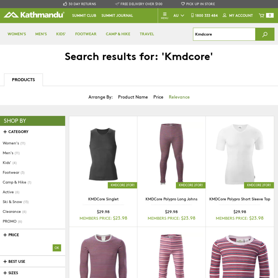 Buy One Get One Free: Kmd Core Thermal Underwear (Tops and Bottoms from  $23.98) @ Kathmandu (Membership Required) - OzBargain