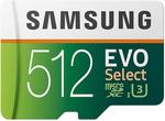 Samsung MicroSDHC EVO Select Memory Card with Adapter 512GB $106.92 + Delivery (Free with Prime) @ Amazon US via AU