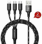 2 Pack - 3 in 1 Multi Charging Cable 1.2M Nylon Braided  $12.59 (10% off) + Delivery ($0 with Prime/$39 Spend) @ LUOKE Amazon AU