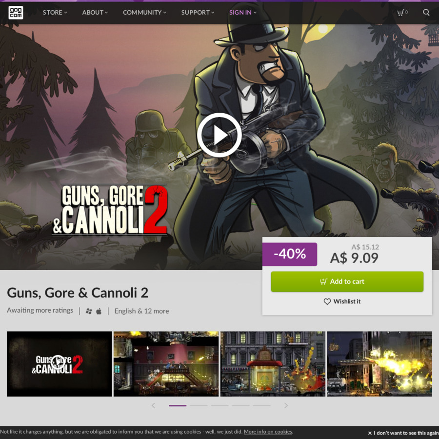 Pc Drm Free Guns Gore And Cannoli 2 909 Aud Gog Ozbargain