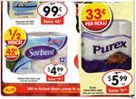 Sorbent Toilet Roll 12pk $4.99, Purex 18pk $5.99 at All SUPA IGA (Victoria) Stores from 3/10/11