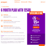 Unlimited 125GB 6-Month Prepaid Mobile Plan $75 (Was $150) @ amaysim